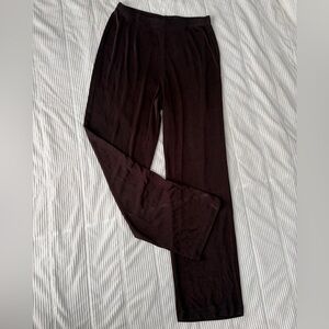 Chicos Travelers Pants Brown Wide Leg Travel USA Acetate Size 1